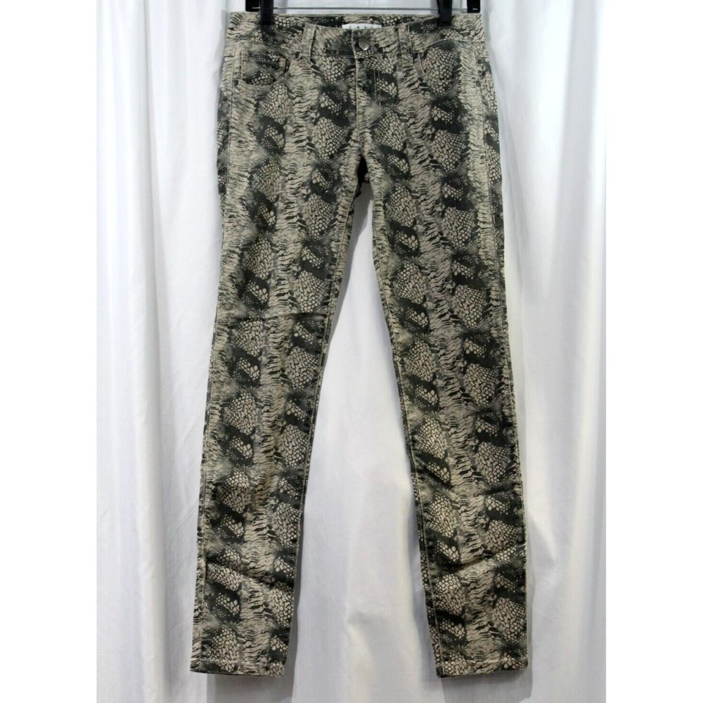CAbi Womens Diamondback Snakeskin Print Skinny Jeans 2